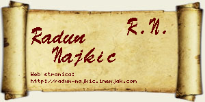 Radun Najkić vizit kartica
